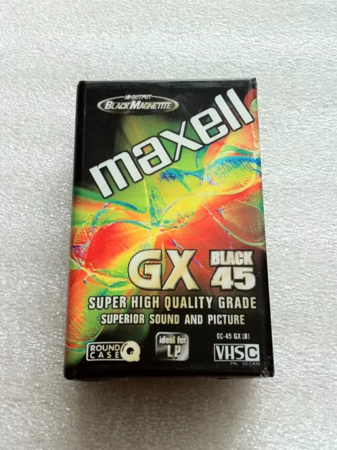 Maxell GX Black 45 VHS-C Super High Quality Grade Video Cassette