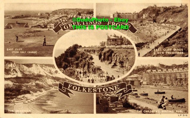 R390916 Greetings from Folkestone. LP516. Lansdowne Publishing. Multi View