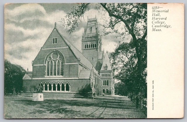 Memorial Hall Harvard College Cambridge Massachusetts School Campus VNG Postcard