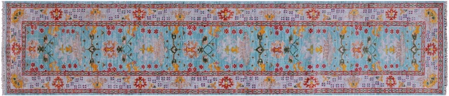 2' 6" X 12' 6" Runner William Morris Handmade Wool Rug - Q20310