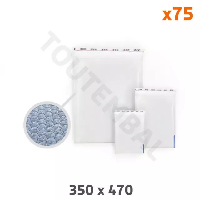 Enveloppe bulle plastique étanche 350 x 470 mm (Colis de 75) (par 75)