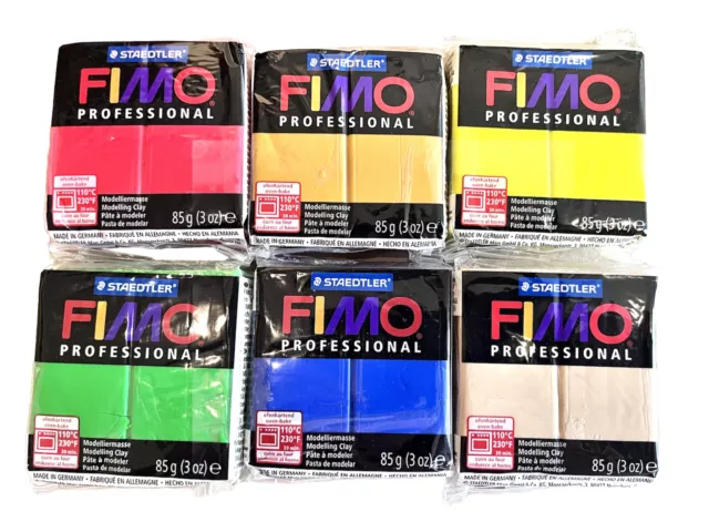 FIMO Professional Polymer Oven Bake Modeling Clay 85g x 6 Multicolour Packs