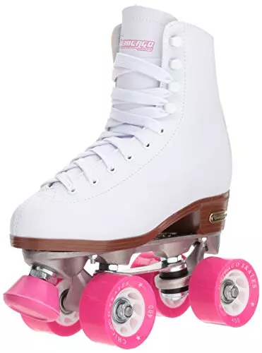 Chicago Women's Classic Roller Skates - Premium White Quad Rink Skates - Size 8