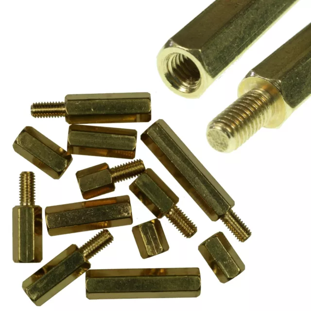 M3 Brass Hexagonal Hex Standoffs Spacers 4/10/25/50/100Pcs Uk Stock Free Postage