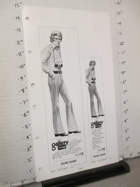 HAGGAR 1976 MEN'S clothing sales ad sheet GALLERY yacht rock Dacron ...