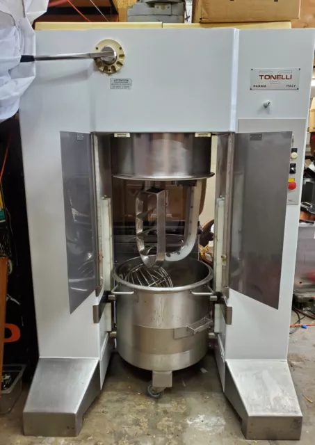 TONELLI Vertical Planetary Bakery Dough Mixer 126 quarts 120 Liter VIDEO HOBART