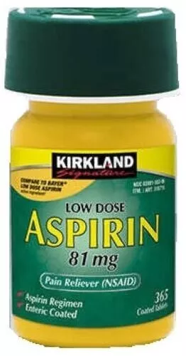Compare Bayer Low Dose Aspirin Regimen 365 Coated 81mg Tablet Kirkland Exp-12/25