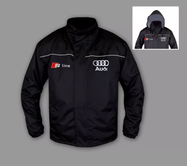 Mens Audi S-Line Sport Racing Windbreaker Jacket Apparel Embroidered