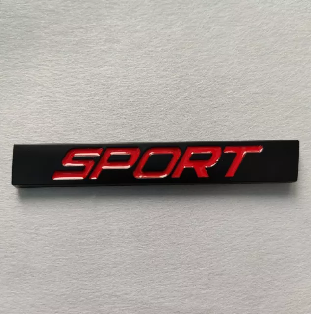 Sport Logo Badge Emblem in Black Red Metal Plaque Zinc Alloy Auto Car Styling