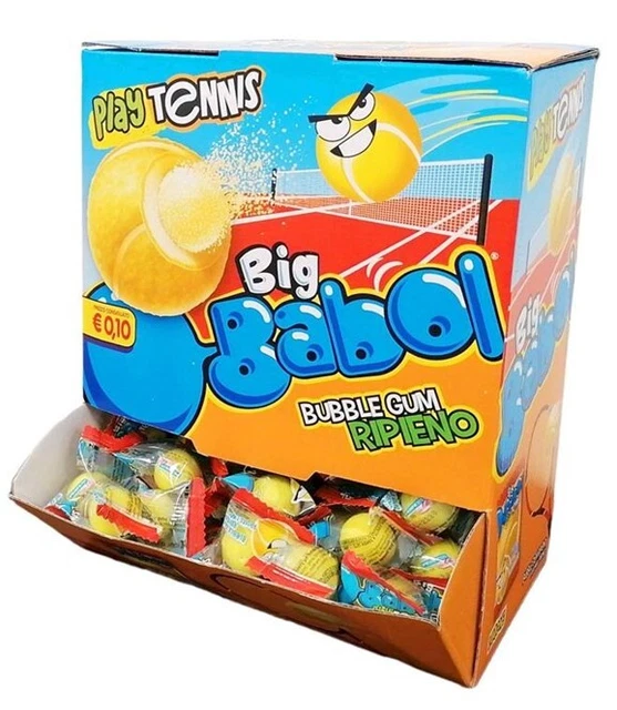 Big Babol Play Tennis Bubble Gum Ripieno X 200 Pezzi