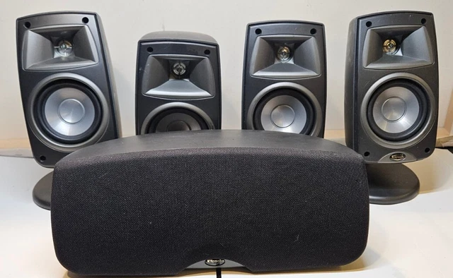 Klipsch Quintet III LOT OF 5 Speaker Home Theater QUIN3BK Black Center Surround