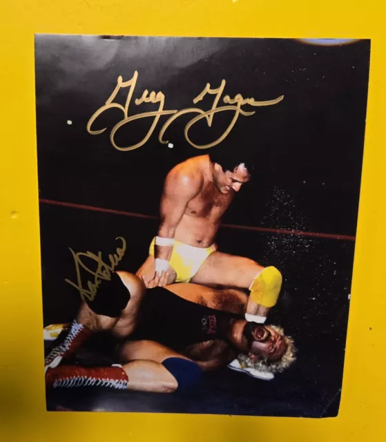 Greg Gagne vs Ken Patera Signed AWA 8x10 Wrestling Wwf Nwa Autograph Wcw
