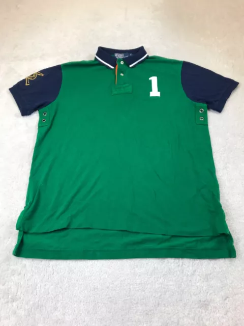 Polo Shirt Ralph Lauren verde uomo grande misura personalizzata logo design cotone