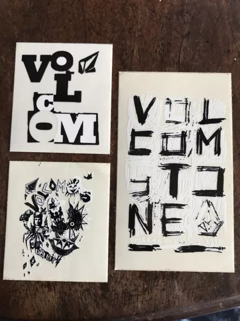 Lot X3 Sticker Volcom Stone USA Autocollant Skateboard Riding Collector decal