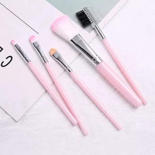 Pink Makeup Brush Set, 5pcs Premium Synthetic Brushes, UK Seller