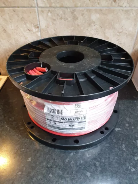 Ventcroft Noburn Cavo Allarme Fuoco Rosso 100 Metri 1,5mm 2 Core + Terra Vfp-215erh