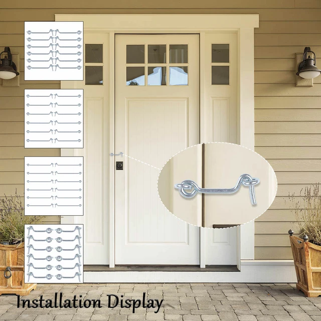 Cabin Hooks Eye Latch Privacy Hook w Screws for Window Slide Barn Door 12pcs