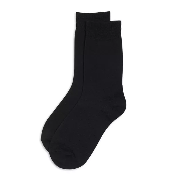 6 X Enfants Garçons Fille Coton Riche Uni École Chaussettes