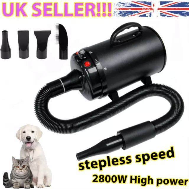 2800W Dog Cat Pet Dryer Grooming Heater Blaster Blower Hairdryer Low Noise