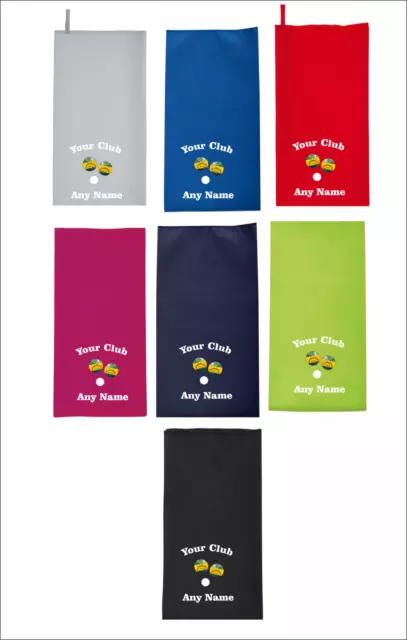 Personalised Speckled Lawn Bowls Towel Suede Microfibre Absorbent 7 Colours New