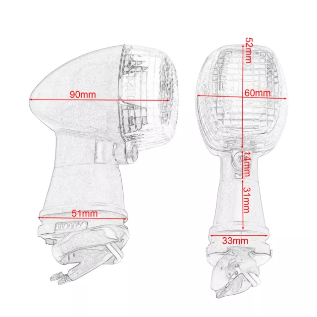 Vordere Blinker Für KAWASAKI ZX-6R ZX-12R ZXR750 NINJA 500/250R Anzeigelicht 2