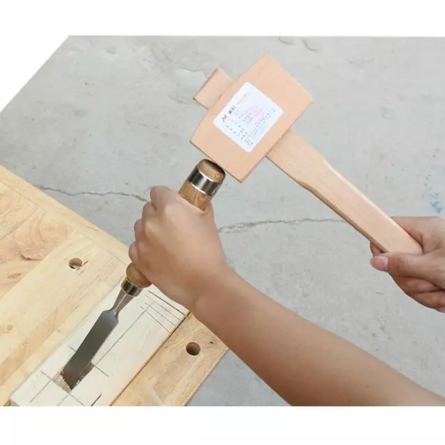 255mm 10 Pouces Hêtre Solide Charpentier Bois En Bois Maillet Marteau Poignée 2