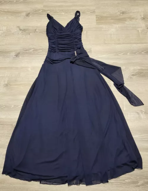 B Smart Womens Stunning Royal Blue Long Formal Prom Wedding Gown, Size 7 - 8