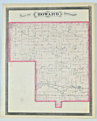 1877 Atlas Map Kokomo Indiana Howard Township Antique Kingman Brothers 4