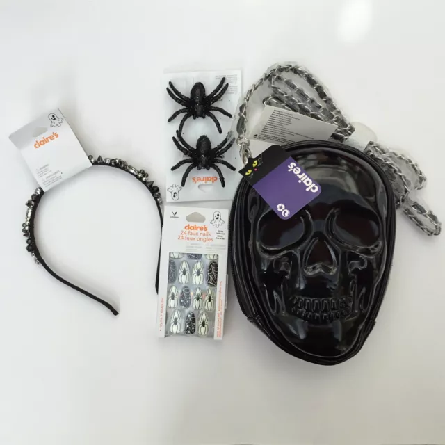 HALLOWEE'EN ACCESSORIES MEGA BUNDLE - bag, nails, hairband+clips. All BNWT