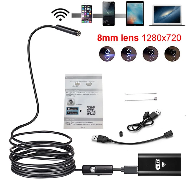 LED SNAKE ENDOSCOPE Borescope Inspection WiFi Camera Scope for iPhone