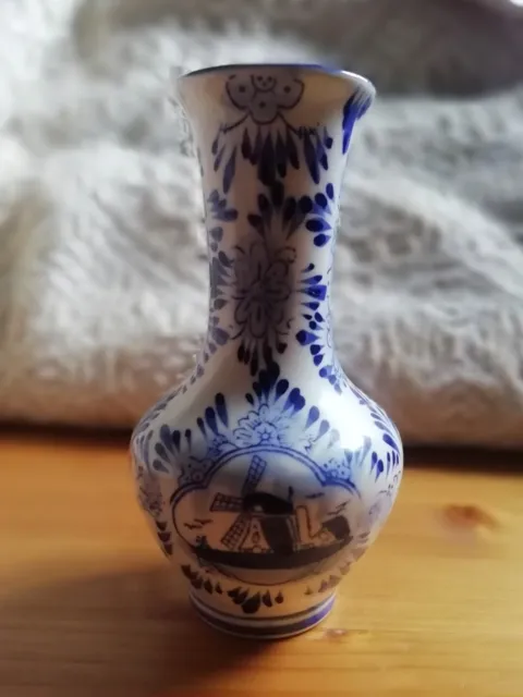 Hand Painted Windmill Vase