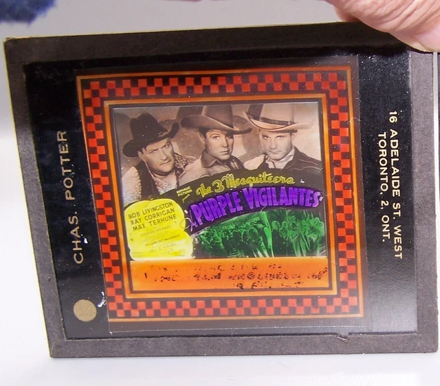 Purple Vigilantes Movie Magic Lantern Slide Ad