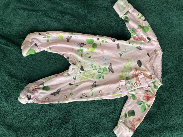 Ted baker baby girl babygrow newborn pink floral bow on back