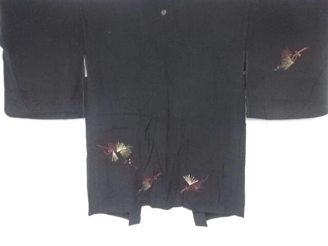 6058821: Japanese Kimono / Antique Haori / Kinsha / Embroidery / Pine