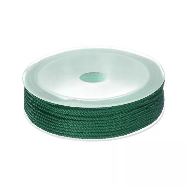 Cuerda de cuentas de nudo chino de 2 mm cordón de nailon, verde oscuro, 42 ft