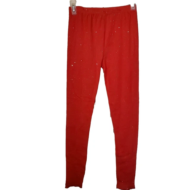 Carter's PJ Pants Size 12 Girls Red Holiday Star Pull on Glitter Sparkle New