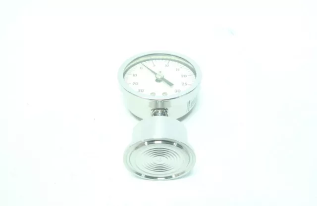 Ashcroft 25-1032S-15L-XPS 2-1/2in 1-1/2in -30-0/0-30psi Sanitary Pressure Gauge