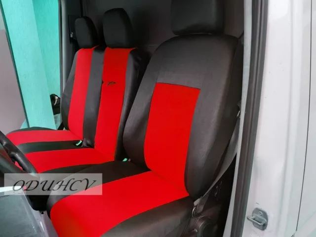 Para Mercedes Sprinter 2010 + Negro Rojo Autobús Fundas de Asiento 2+1 Bandeja /