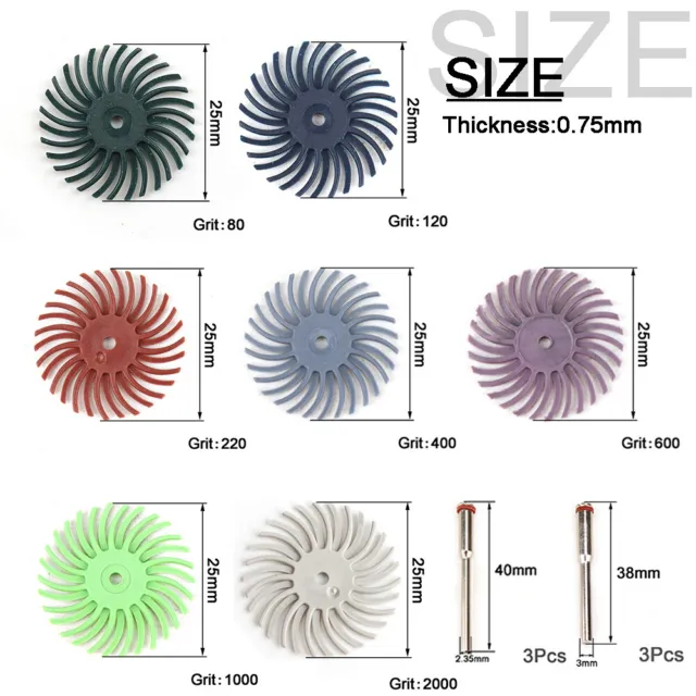 41pcs 25mm Radial Bristle Disc Set Abrasive Brush Kit Wheels For Rotary Tool 3