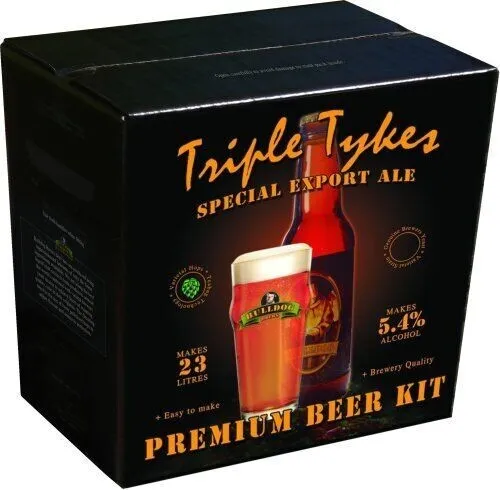Bulldog Brews Triple Tykes Export Ale Beer Kit (4 kg) 40 pintas - Homebrew