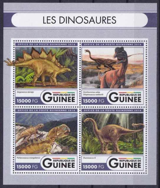 Guinea  12031 - 12034 KB / Sheet **, Dinosaurier / Dinosaurs (22 ME)