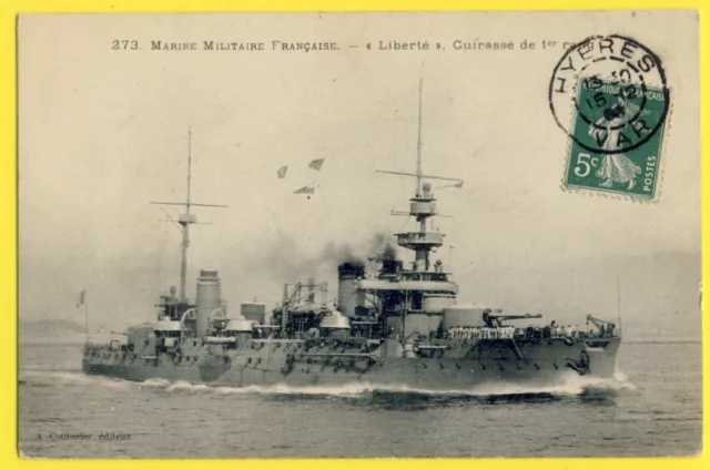 cpa seal 1908 WARSHIP Battleship 1st Tier FREEDOM Sailors on Deck