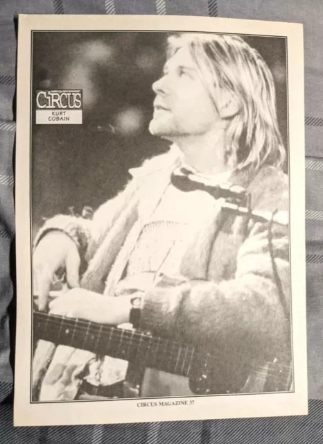 Nirvana / Kurt Cobain Live / 1990'S Magazine Full Page Pinup Poster Clipping (3)
