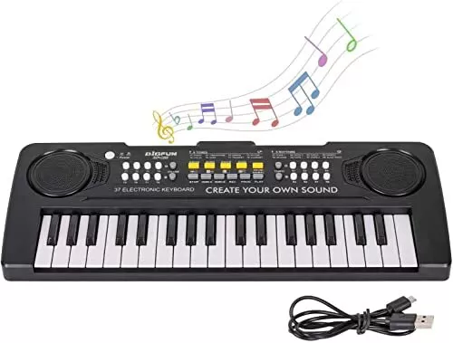 Teclado de piano para niños, 37 teclas, portátil, mini, multifunción, el