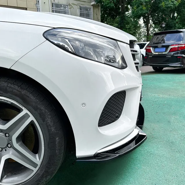 Spoilerlippe Front Ansatz für Mercedes GLE W166 AMG-Line 2015-2018 Schwarz Glanz 2