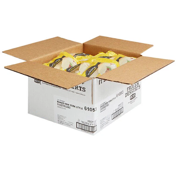 Jon Donaire Plain New York-Style Cheesecake Single Slice 3.5 oz. - 24/Case