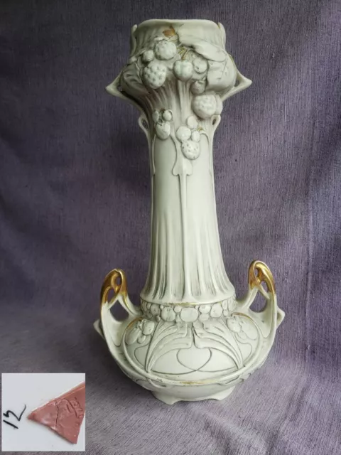 Antike Royal Dux Jugendstil Vase 40cm Design Eduard Eichler um 1900 Antique # 2