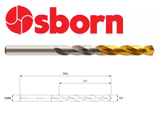 2.5mm COBALT JOBBER DRILL BIT TiN COATED HSSCo8 EUROPA OSBORN 8105050250  P321