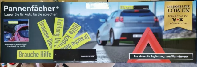 Pannenfächer Hinweisschilder Unfall Panne Hilfe PKW Auto KFZ Warndreieck NEU
