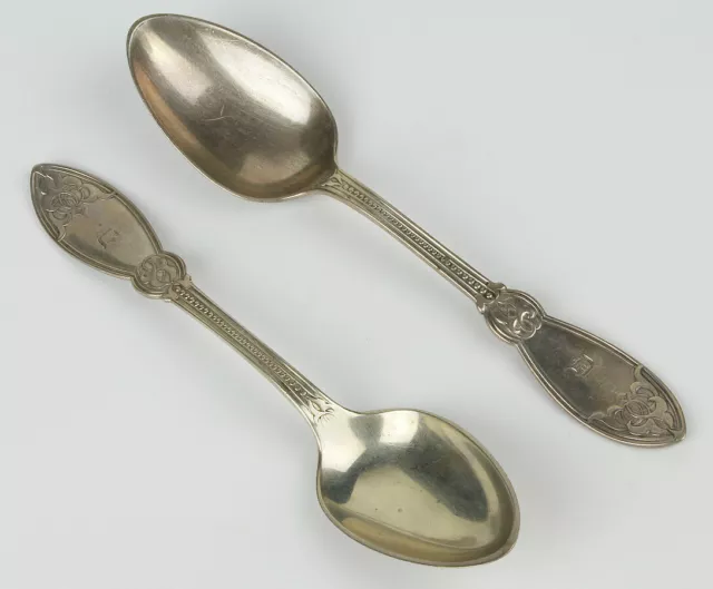 Antique Tiffany & Co Sterling Silver Teaspoons (Pair) Oriental Pattern